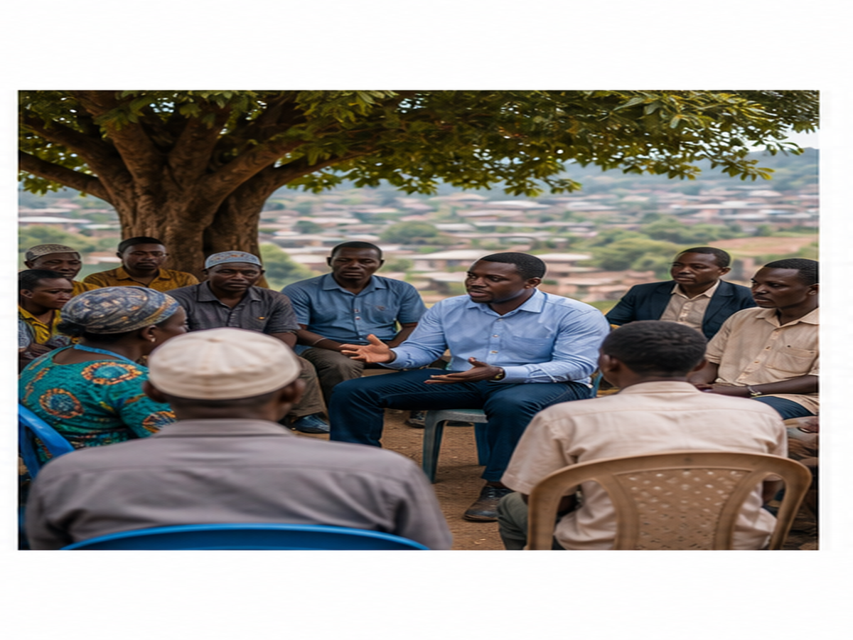Congolese community members participating in civic dialogue